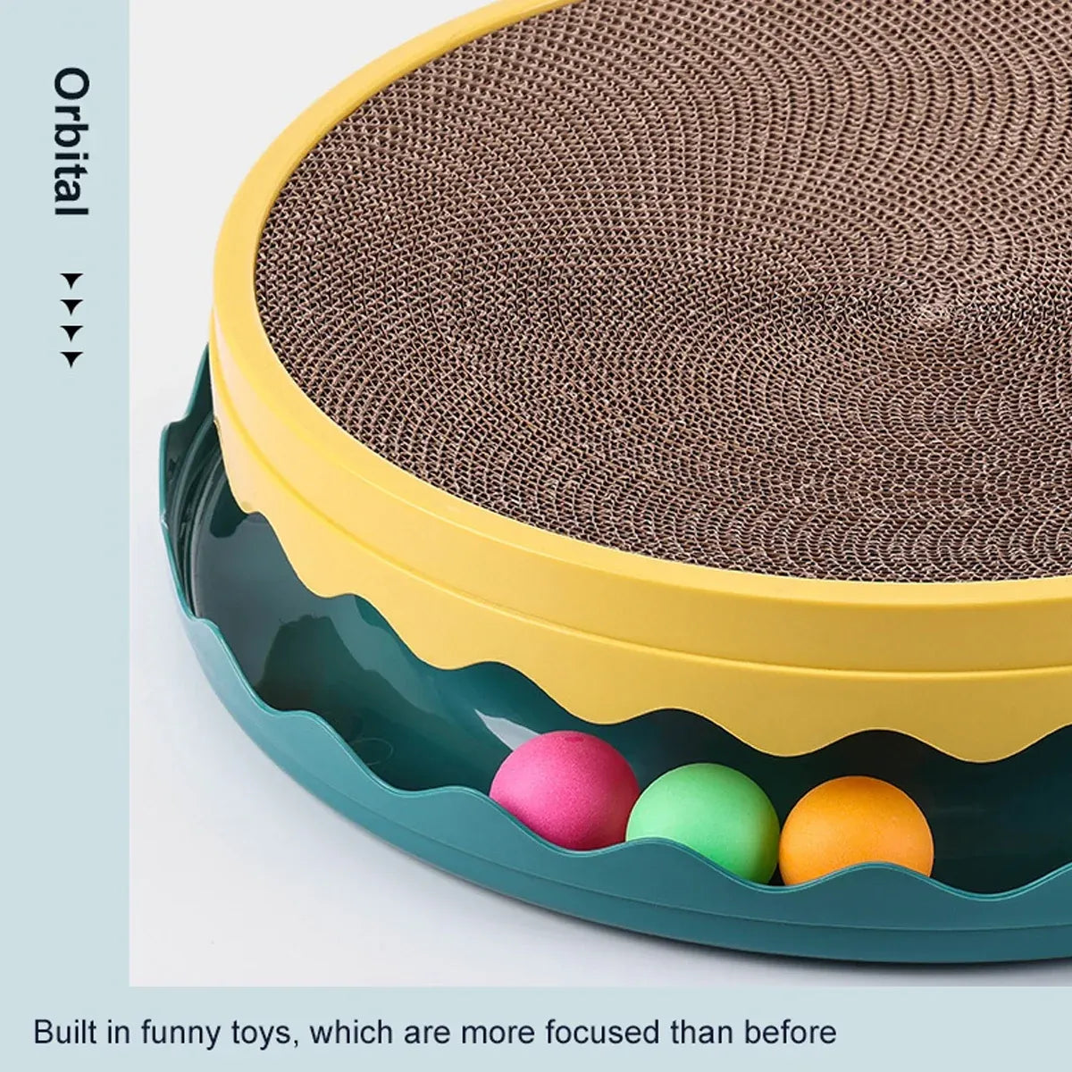 Cat Scratcher Turntable Toy Large Round Corrugated Board Nest Scratch Resistant - Blue