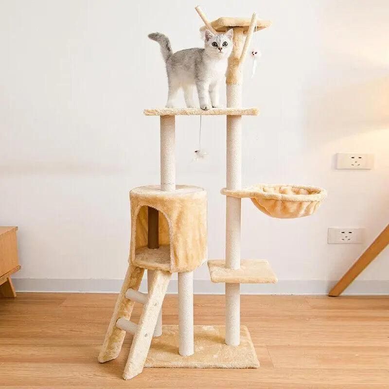 Cat Tree Scratching Post Gym House Condo Scratcher Furniture Tower - Brown