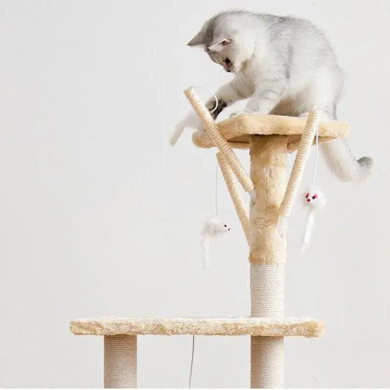 Cat Tree Scratching Post Gym House Condo Scratcher Furniture Tower - Grey-Black