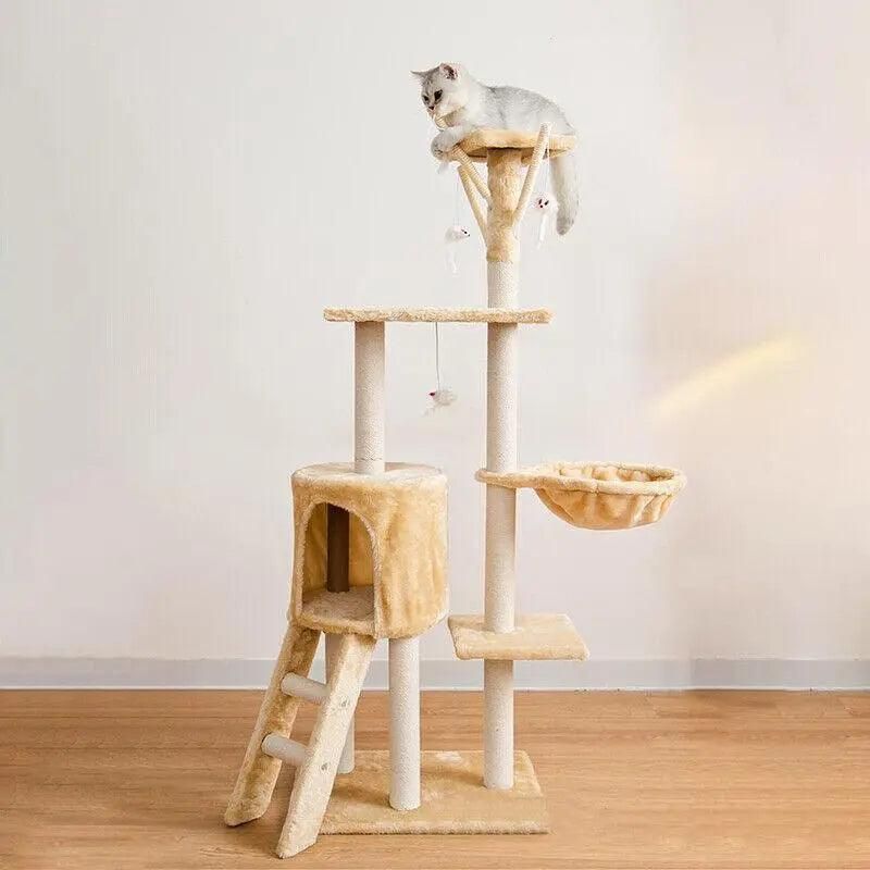 Cat Tree Scratching Post Gym House Condo Scratcher Furniture Tower - Grey