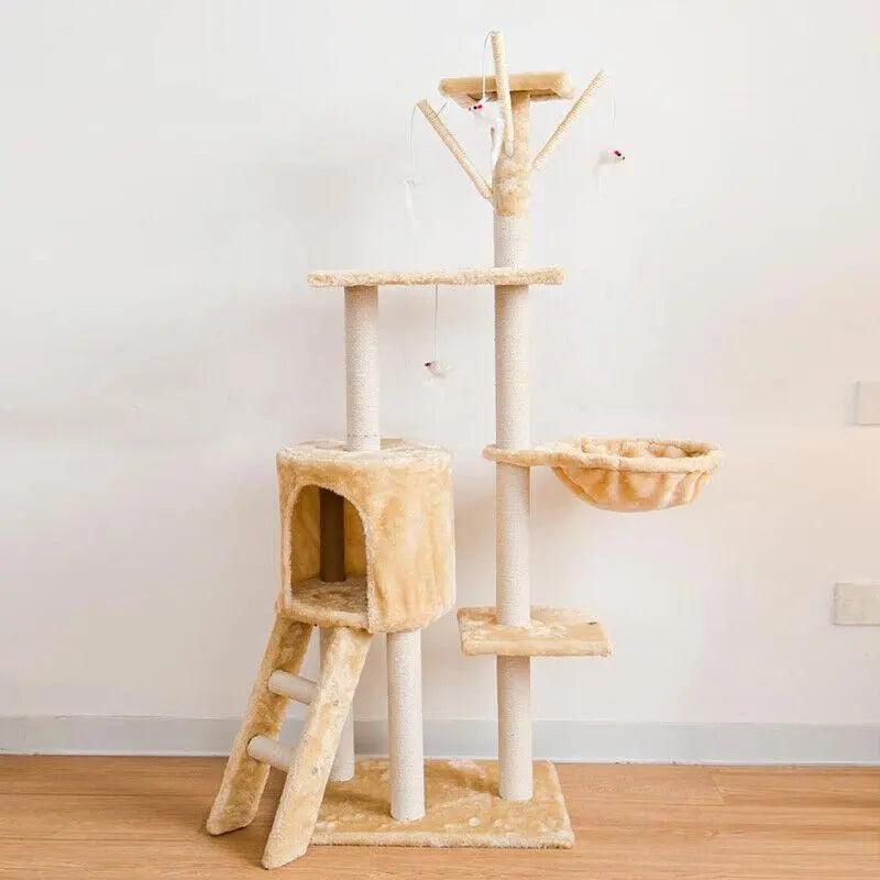 Cat Tree Scratching Post Gym House Condo Scratcher Furniture Tower - Grey