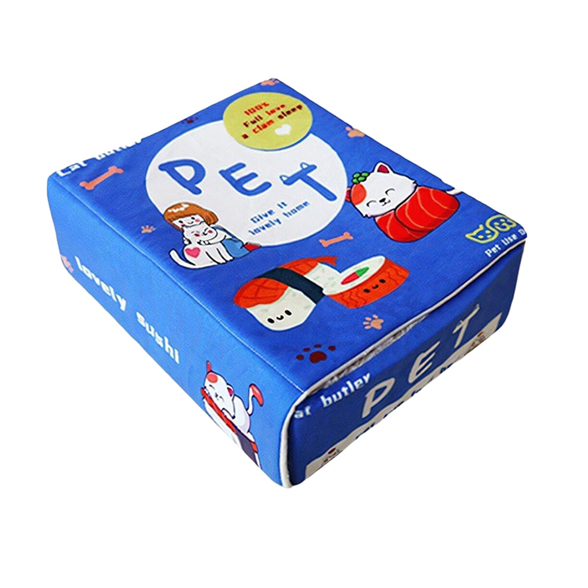 Rectangular Cookie Box Pet Bed for Cats Dogs Cat Bed Kitten Puppy Soft Pet House - Red M