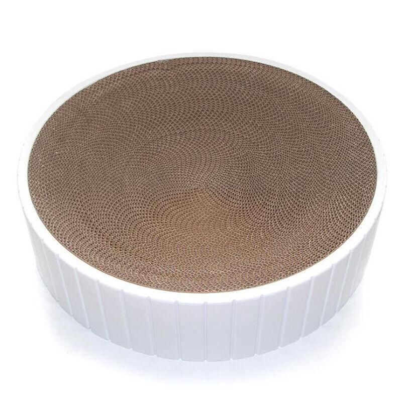 2In1 Cat Scratching Board Round Cat Scratcher Pad Lounge Bed Bowl Pet Sofa House - Blue