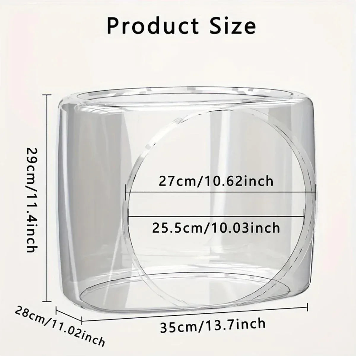 Transparent Capsule Cat Litter Box Semi Enclosed Cat House for Indoor Use