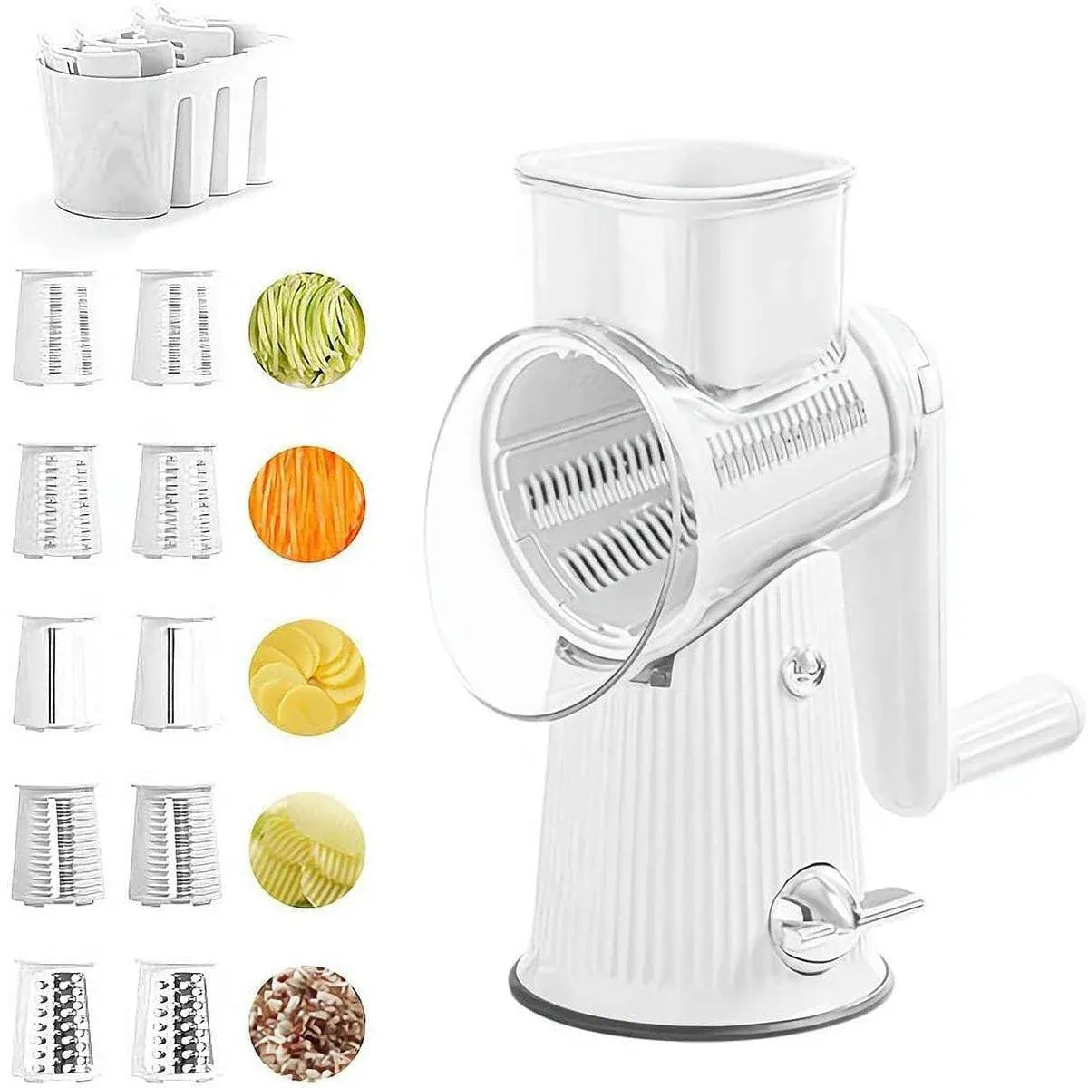 Multifunctional Vegetable Cutter Drum Slicer Kitchen Hand Cranked Grater Tool - Green
