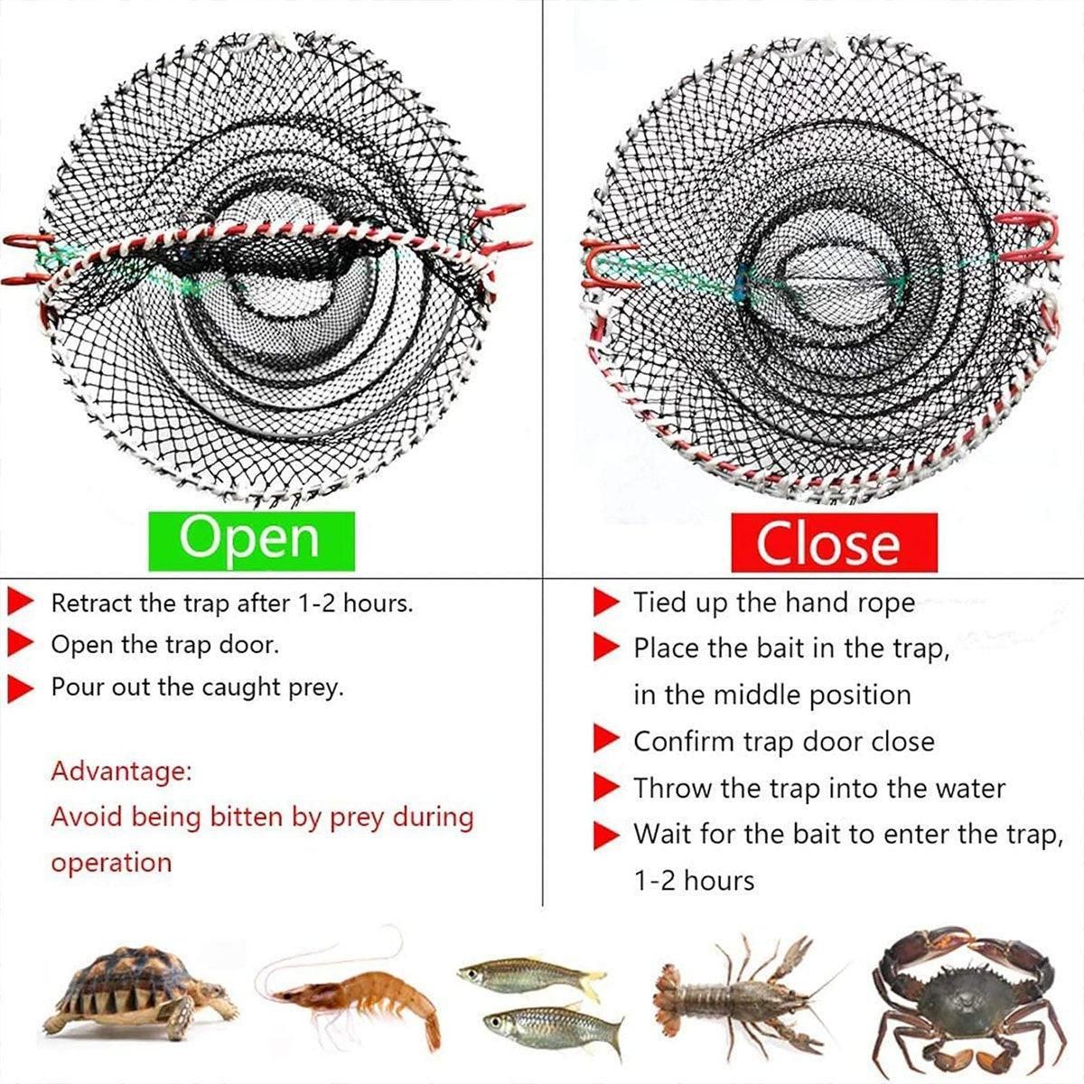 2PCS Shrimp Crab Lobster Fishing Net Fish Trap Cage for Carp Crucian Breeding