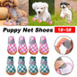 4pcs Breathable Mesh Dog Shoes Small Pets Puppy Paw Protection Summer Boots - Green-1