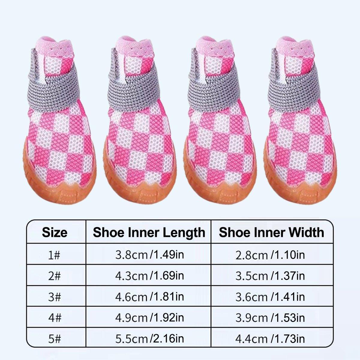 4pcs Breathable Mesh Dog Shoes Small Pets Puppy Paw Protection Summer Boots - Green-3