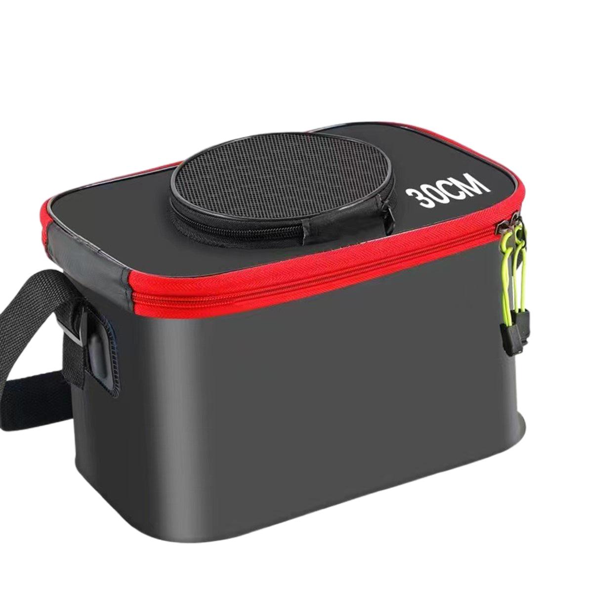 Portable Folding EVA Fishing Bucket Multi Use Live Fish Container with Strap - Orange-50cm