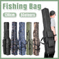 130cm Big Belly Fishing Tackle Bag Rod Storage Carry Case Outdoor Fishing Bag - Deep blue camouflage