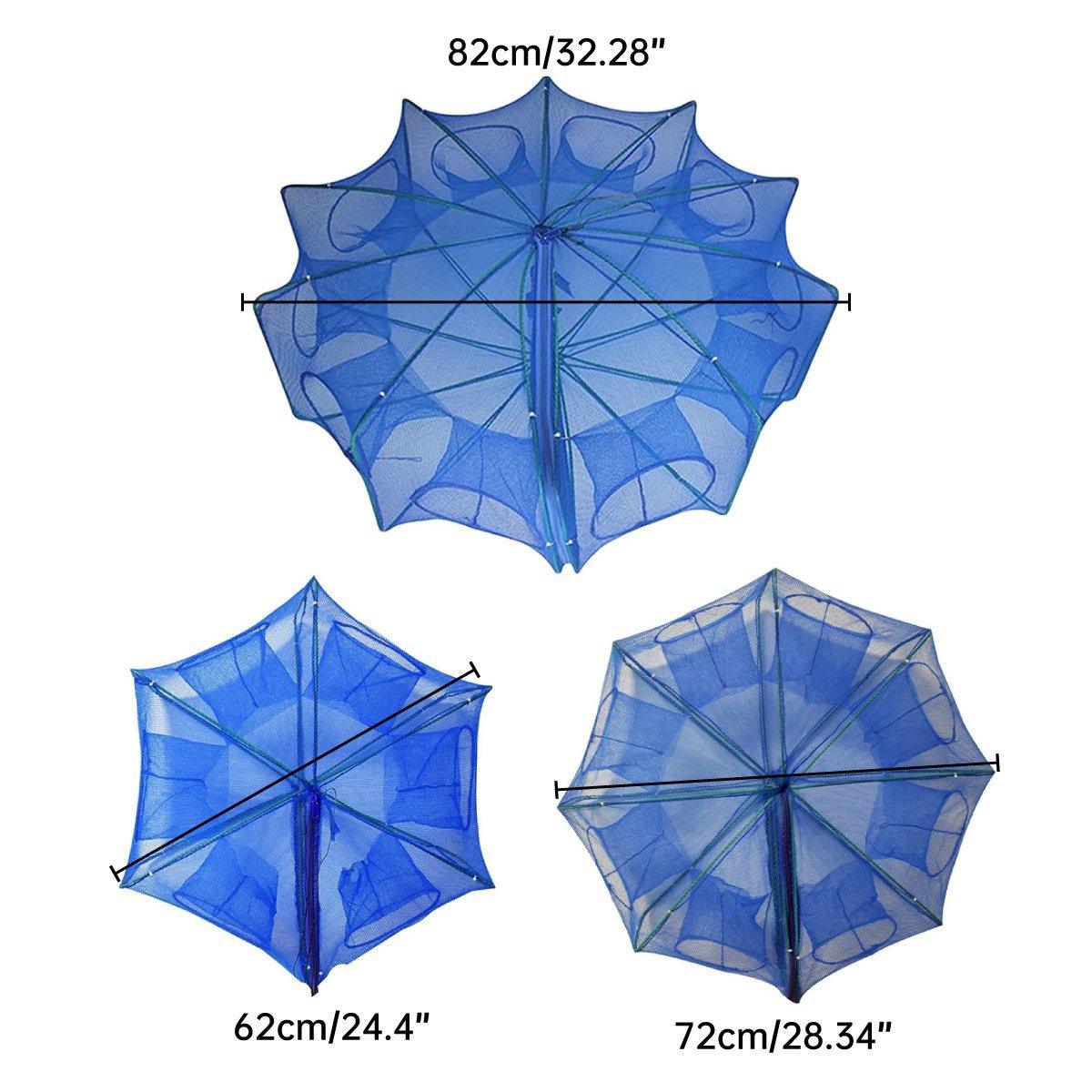 6/8/10 Holes Fishing Net Small Foldable Square Folding Shrimp Eel Lobster Trap - 8Holes
