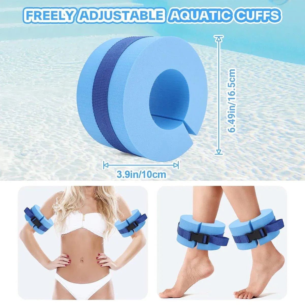 2pcs Swimming Gear Arm Floats Big Buoyancy Water Sports Tie Legs and Feet Rings