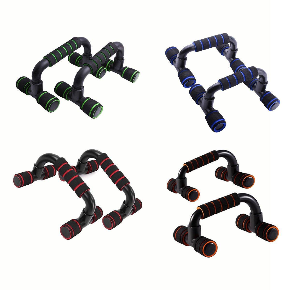 H Shaped Push Up Bars Home Fitness Equipment for Chest Arm Shoulder Training - Blue