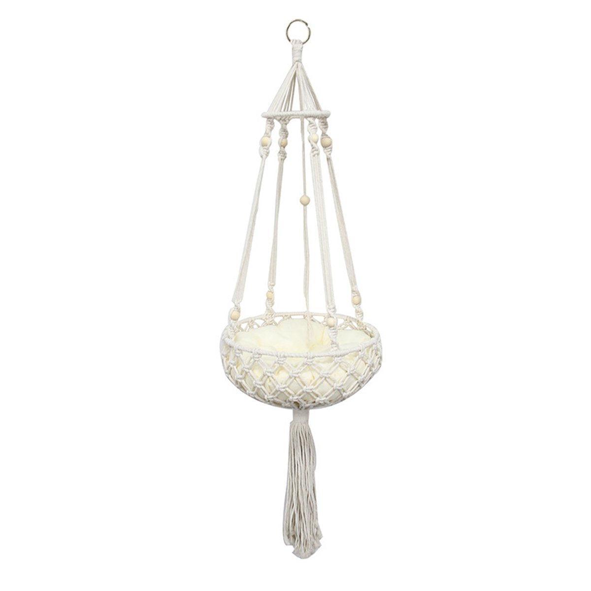 Macrame Cat Hammock Boho Style Kitty Hanging Swing Bed Pet Sleeping Bed Cat