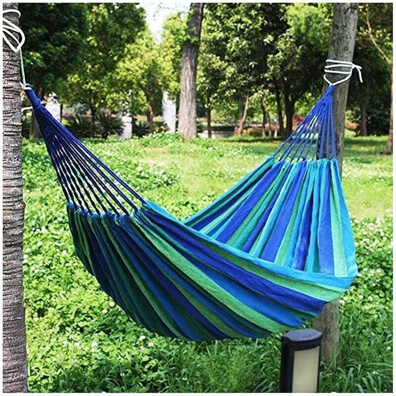 Double Outdoor Hammock 260x150cm with Straps for Camping Hanging Tree Bed - Red