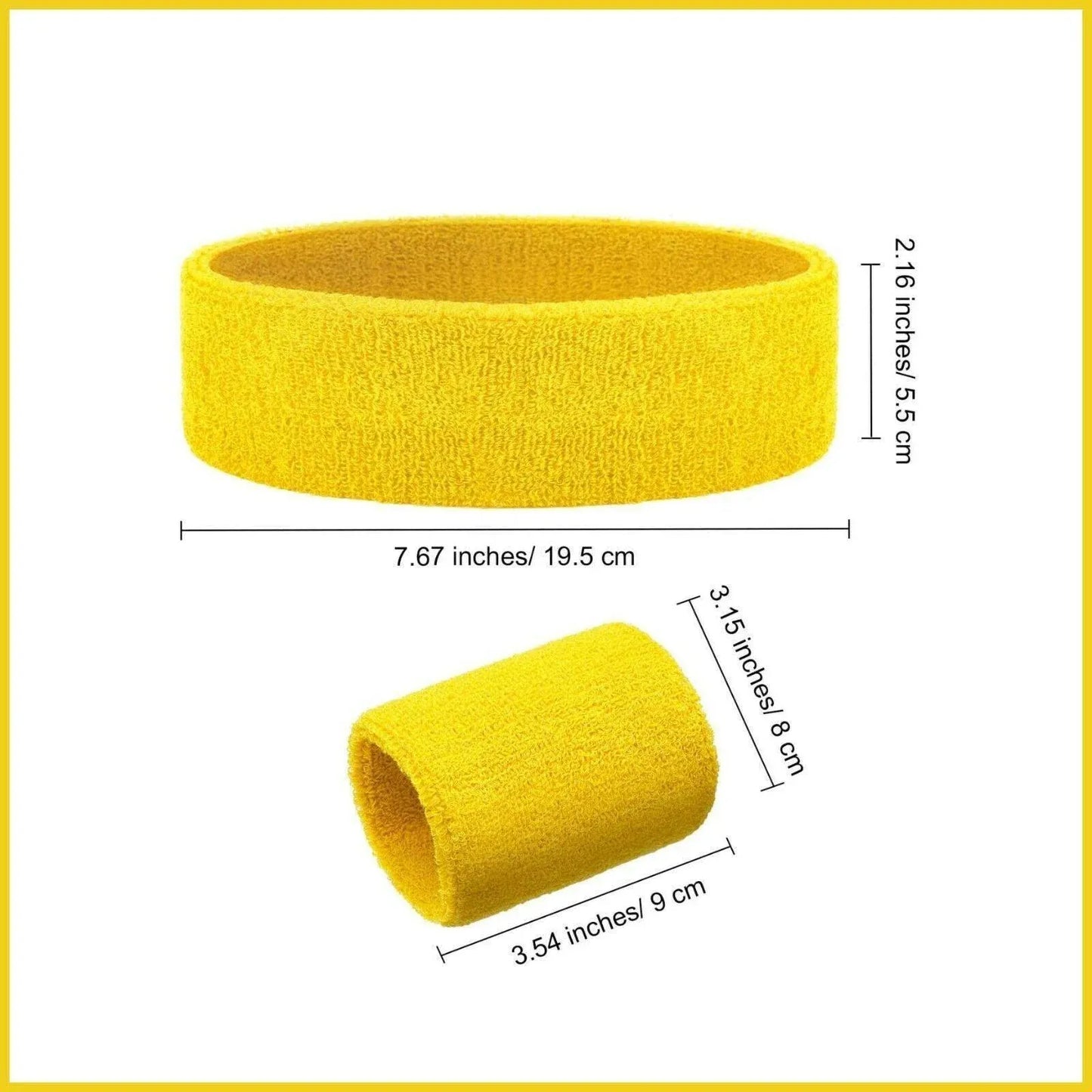 Wristbands Headband Sweatbands Sweat Band For Sport Tennis Badminton Yoga Cotton - Blue
