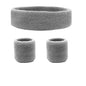 Wristbands Headband Sweatbands Sweat Band For Sport Tennis Badminton Yoga Cotton - Grey
