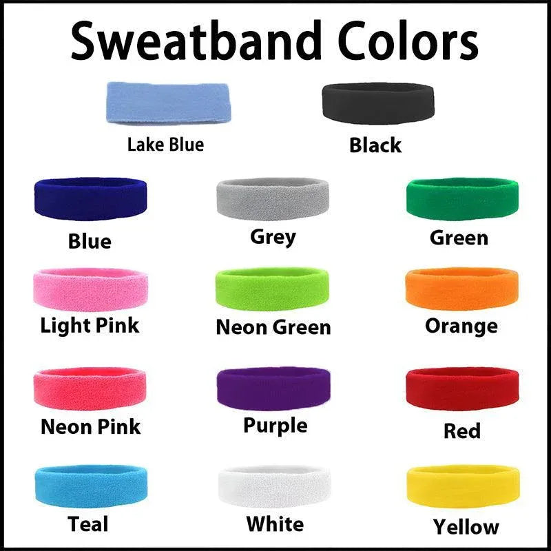 Wristbands Headband Sweatbands Sweat Band For Sport Tennis Badminton Yoga Cotton - Grey