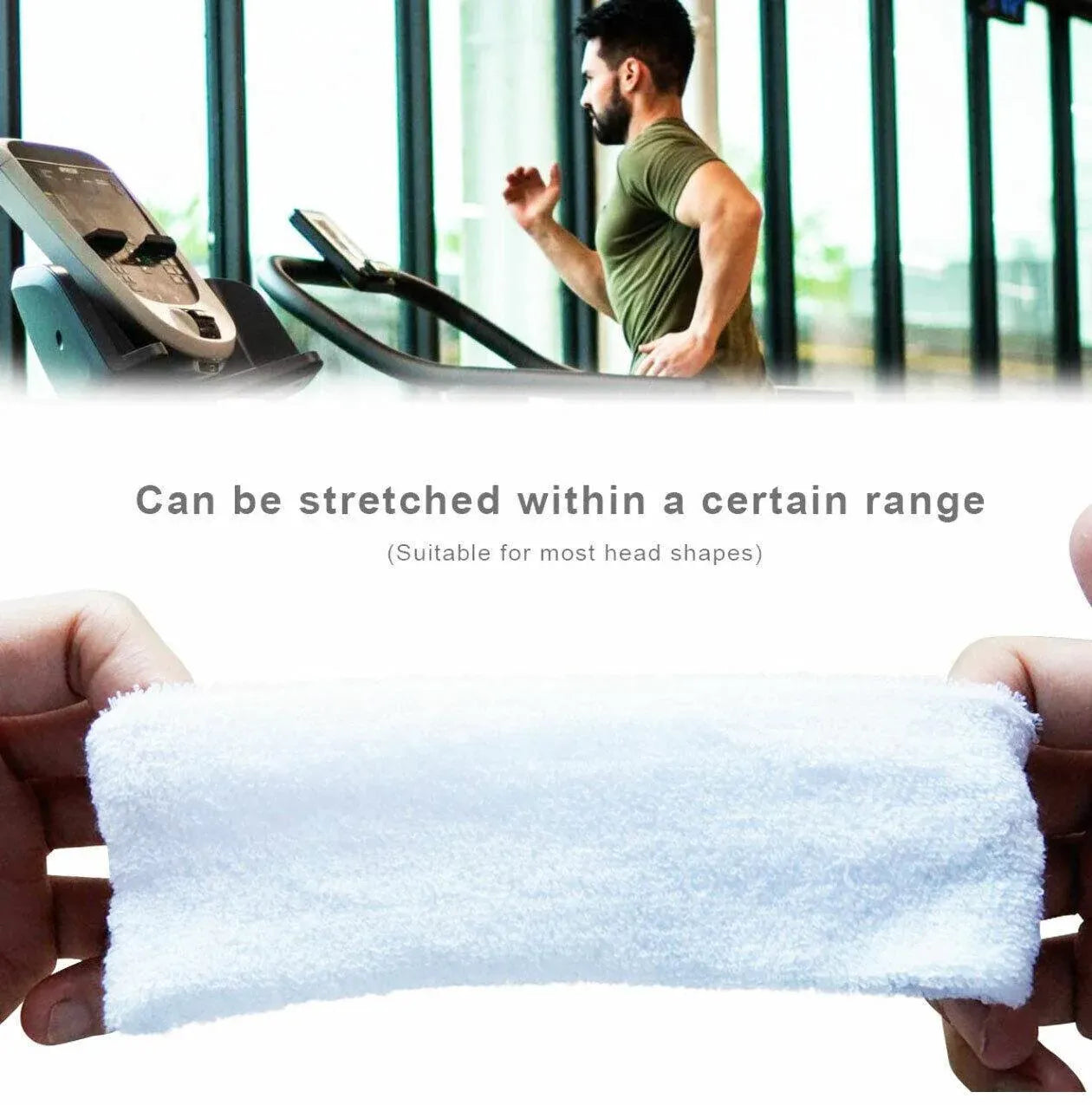 Wristbands Headband Sweatbands Sweat Band For Sport Tennis Badminton Yoga Cotton - Light Pink
