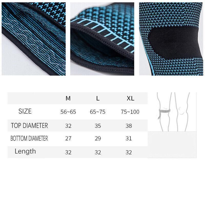 Red Knee Brace Knee Compression Sleeve Professional Sports Silicone Knee Support - XL