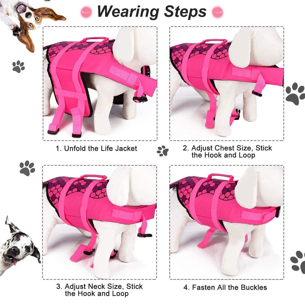 Pet Life Jacket Dog Swim Vest Outdoor Water Gear for Summer Swimming Activities - Grey M