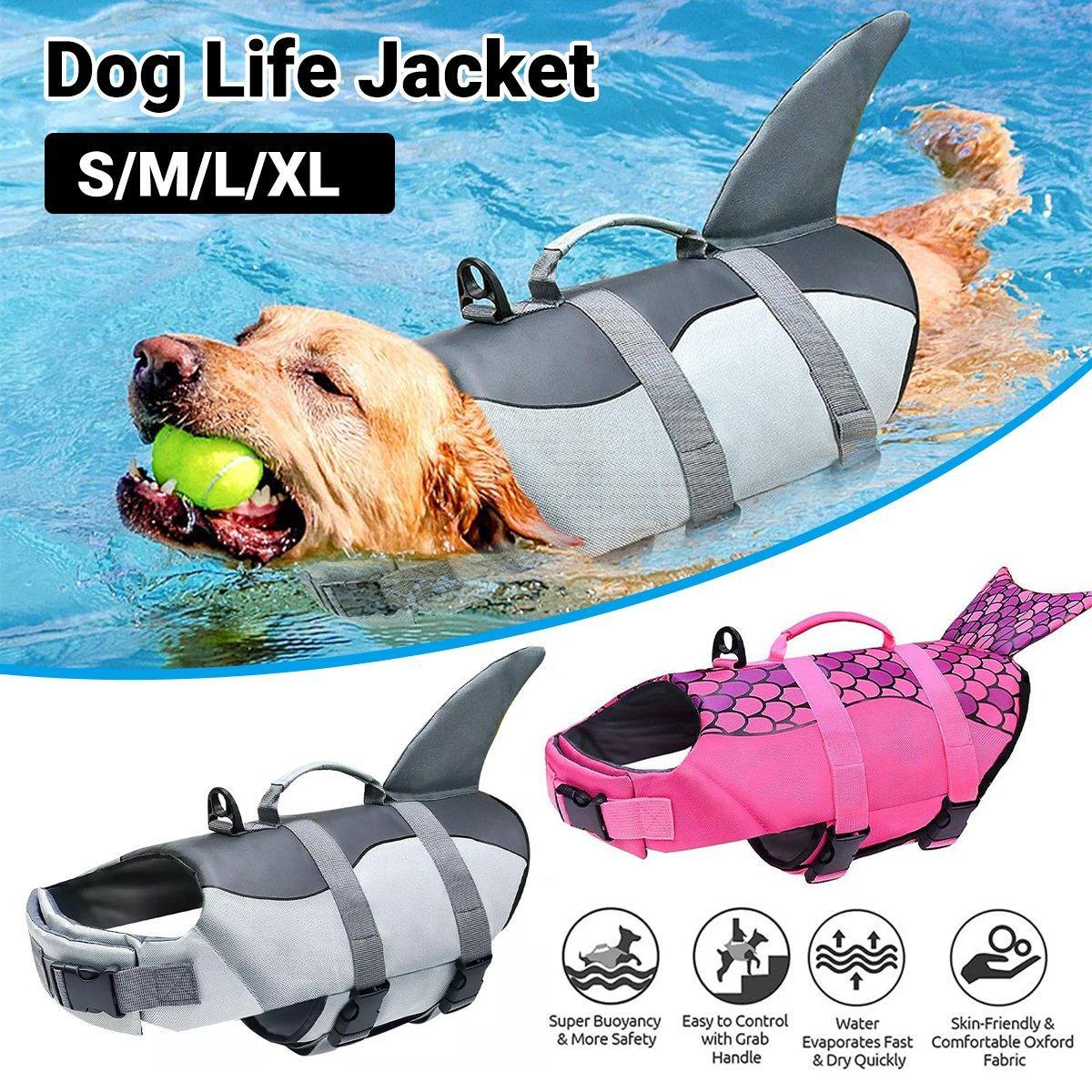 Pet Life Jacket Dog Swim Vest Outdoor Water Gear for Summer Swimming Activities - Pink L