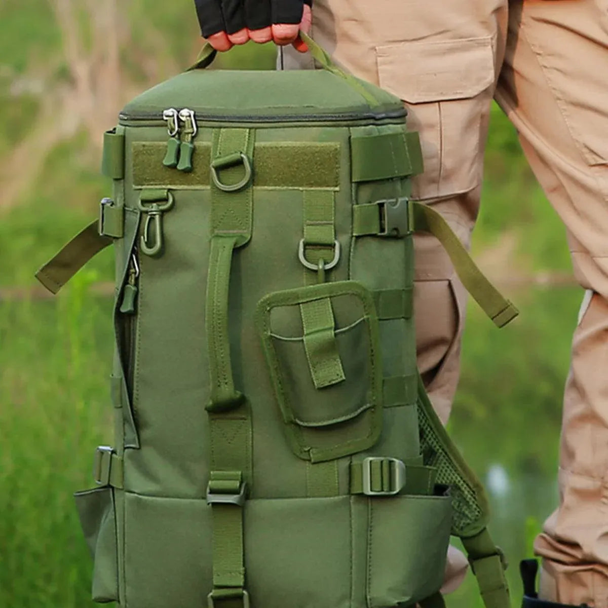 Waterproof Fishing Tackle Bag Large Capacity Multi Functional Shoulder Storage - Black