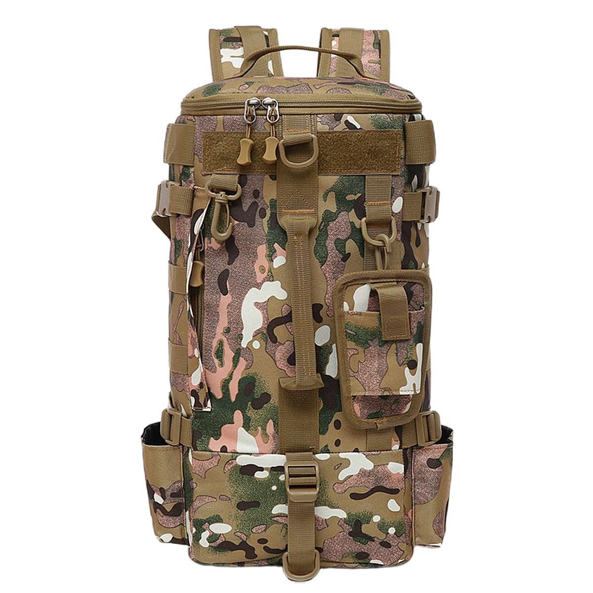 Waterproof Fishing Tackle Bag Large Capacity Multi Functional Shoulder Storage - Khaki Camouflage