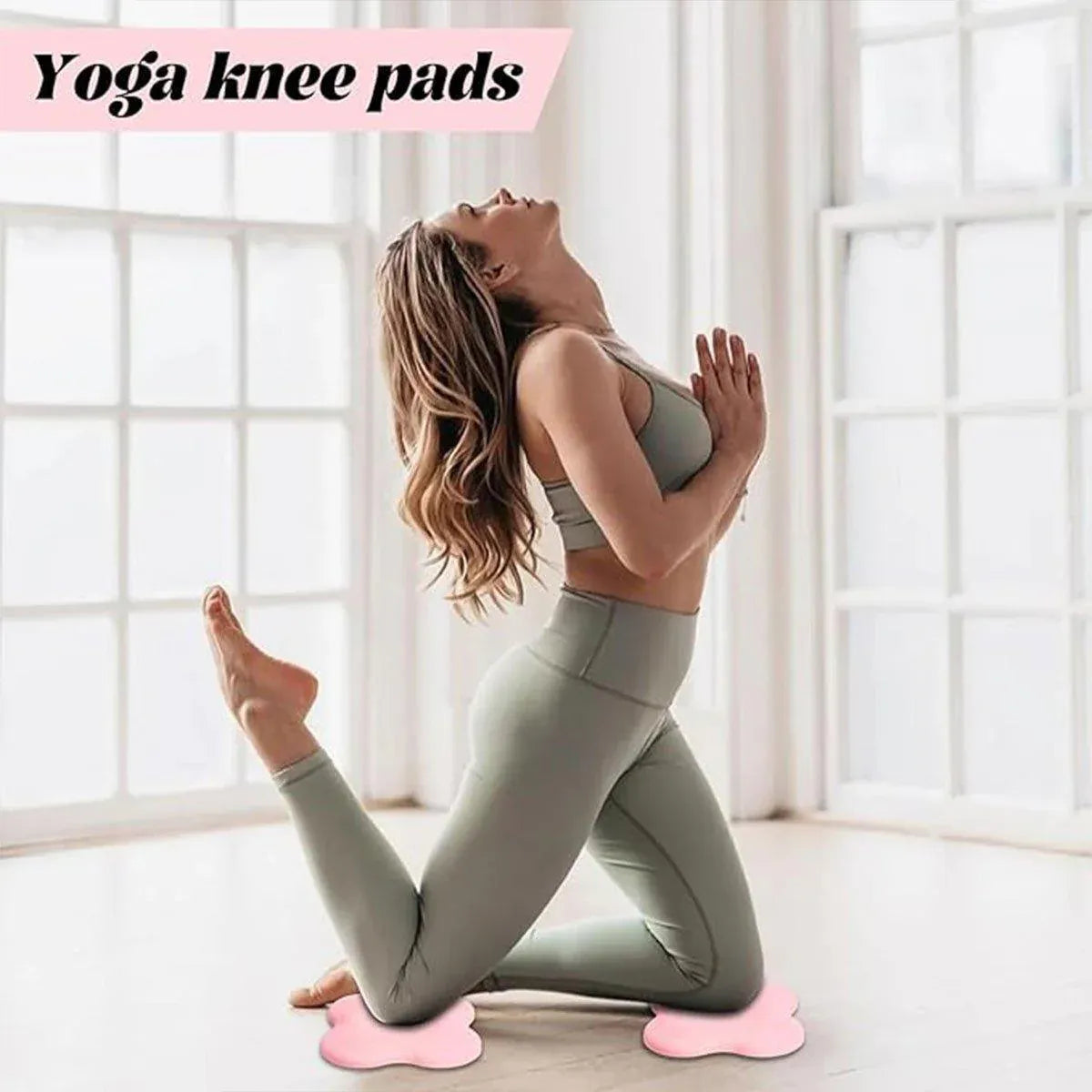 2pcs Thick Yoga Kneeling Mat Knee Cushion for Elbow Support Gym Workout Pad - Blue