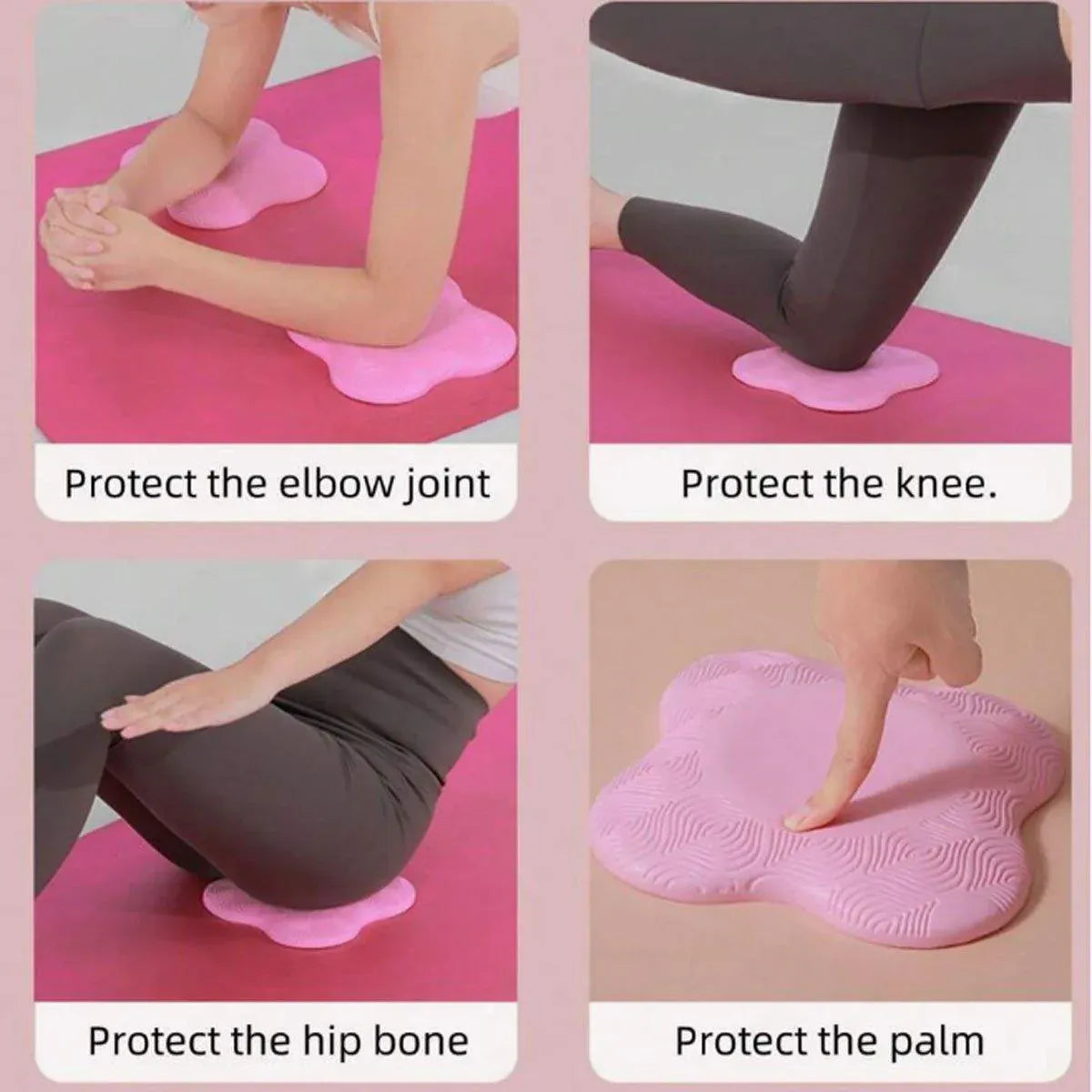 2pcs Thick Yoga Kneeling Mat Knee Cushion for Elbow Support Gym Workout Pad - Pink