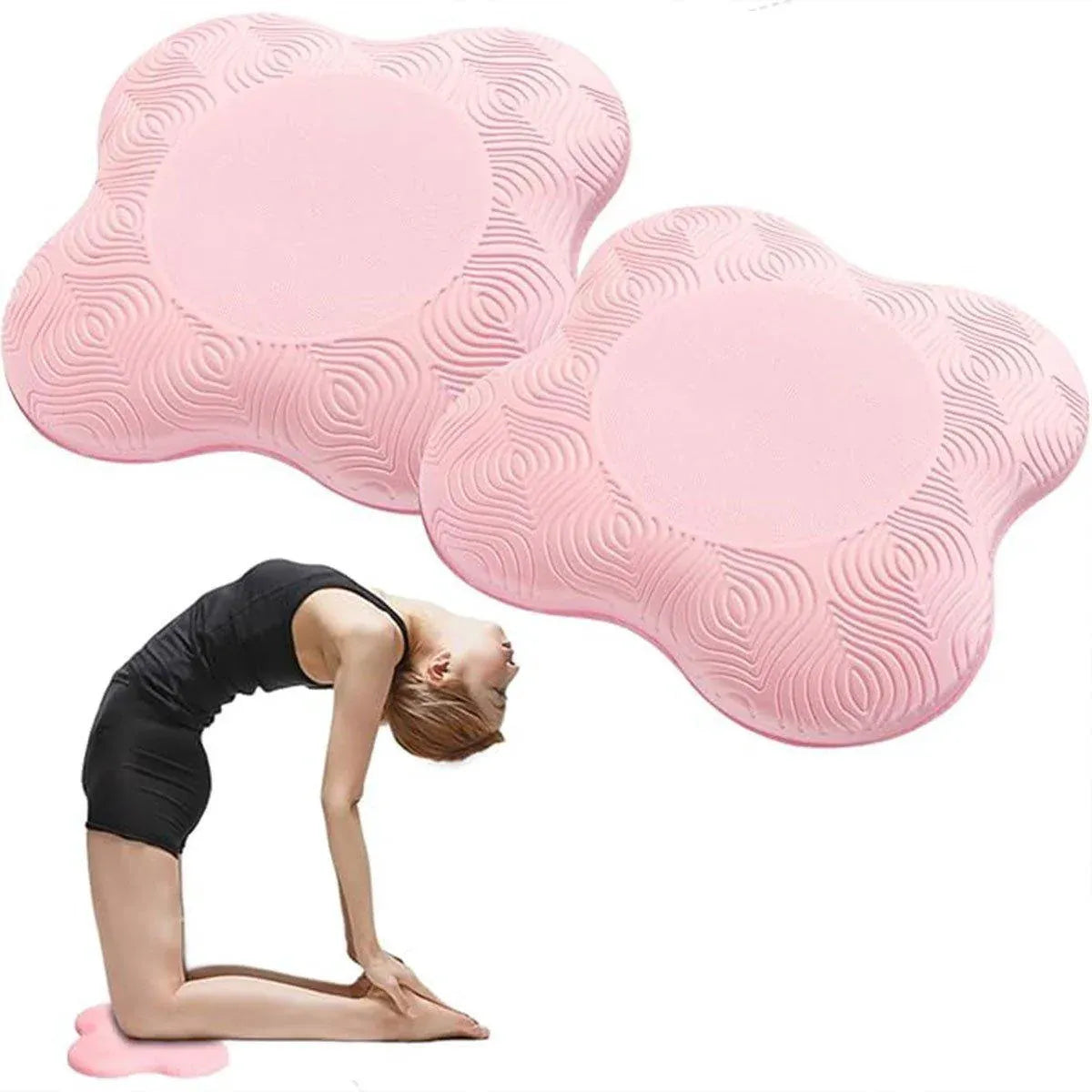 2pcs Thick Yoga Kneeling Mat Knee Cushion for Elbow Support Gym Workout Pad - Pink