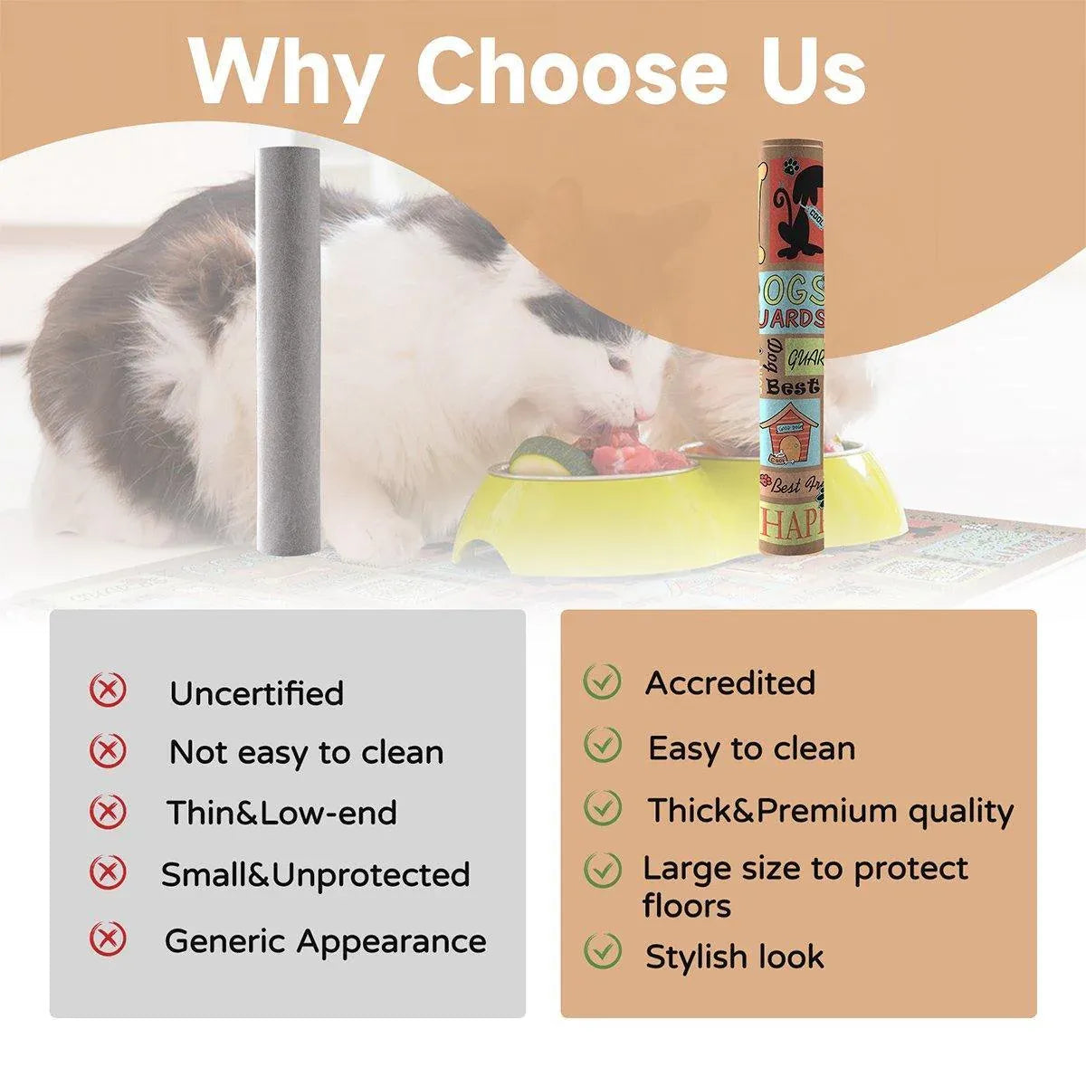 Waterproof Pet Floor Mat Carpet For Dog Cage Feeding Area Anti Slip Washable - Dog-White