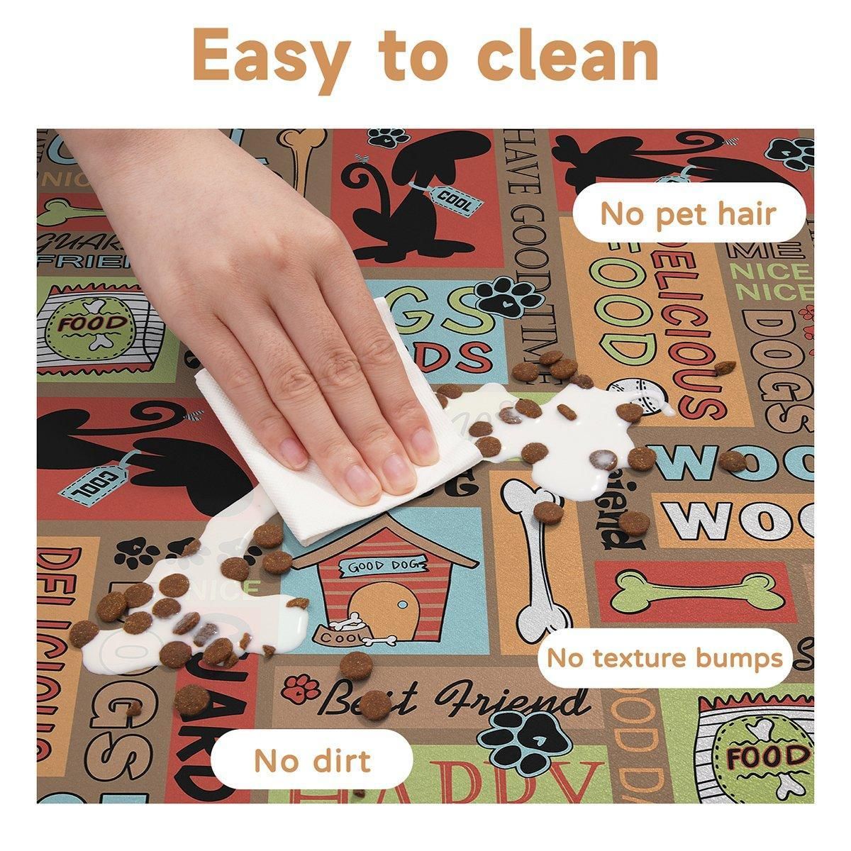 Waterproof Pet Floor Mat Carpet For Dog Cage Feeding Area Anti Slip Washable - Cat-White