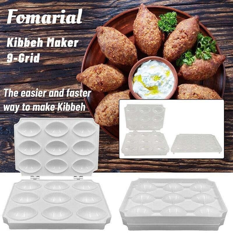 Meatball Maker Manual Meatloaf Mold Kibbeh Maker Press Minced Processor Tool - 9 Holes Clear