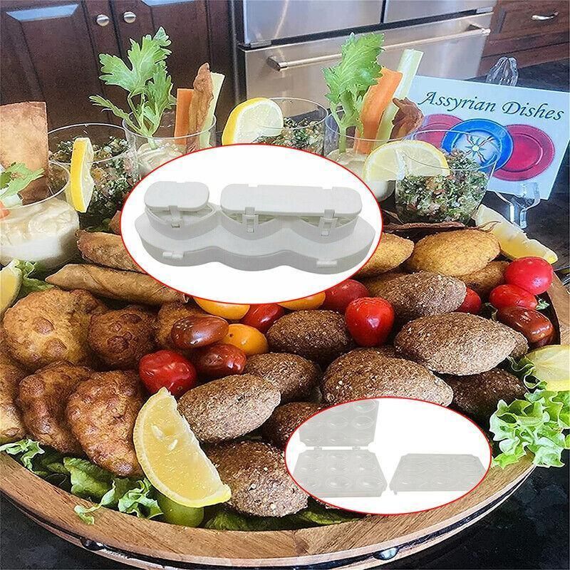 Meatball Maker Manual Meatloaf Mold Kibbeh Maker Press Minced Processor Tool - 9 Holes Clear