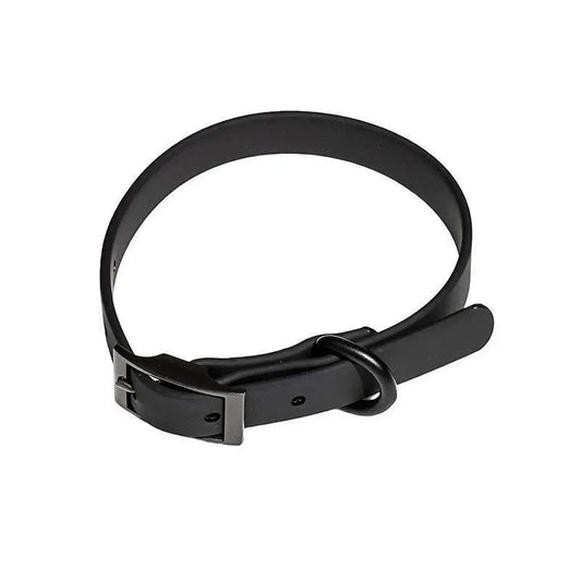 PVC Dog Collar Working Dog Kennels Waterproof Soft Adjustable for Pets L Size - Black
