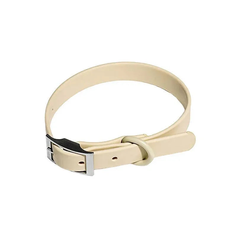 PVC Dog Collar Working Dog Kennels Waterproof Soft Adjustable for Pets M Size - Apricot