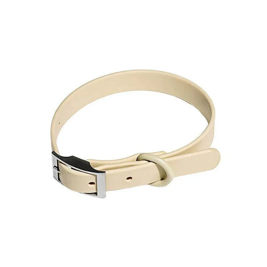 PVC Dog Collar Working Dog Kennels Waterproof Soft Adjustable for Pets M Size - Apricot