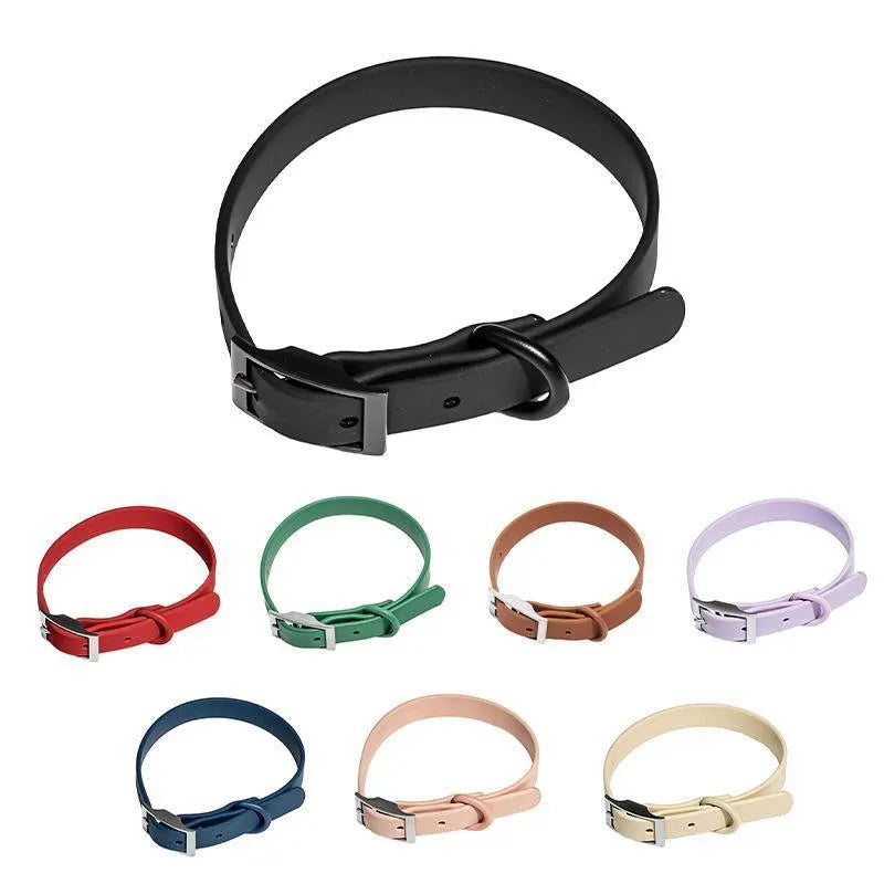 PVC Dog Collar Working Dog Kennels Waterproof Soft Adjustable for Pets M Size - Apricot