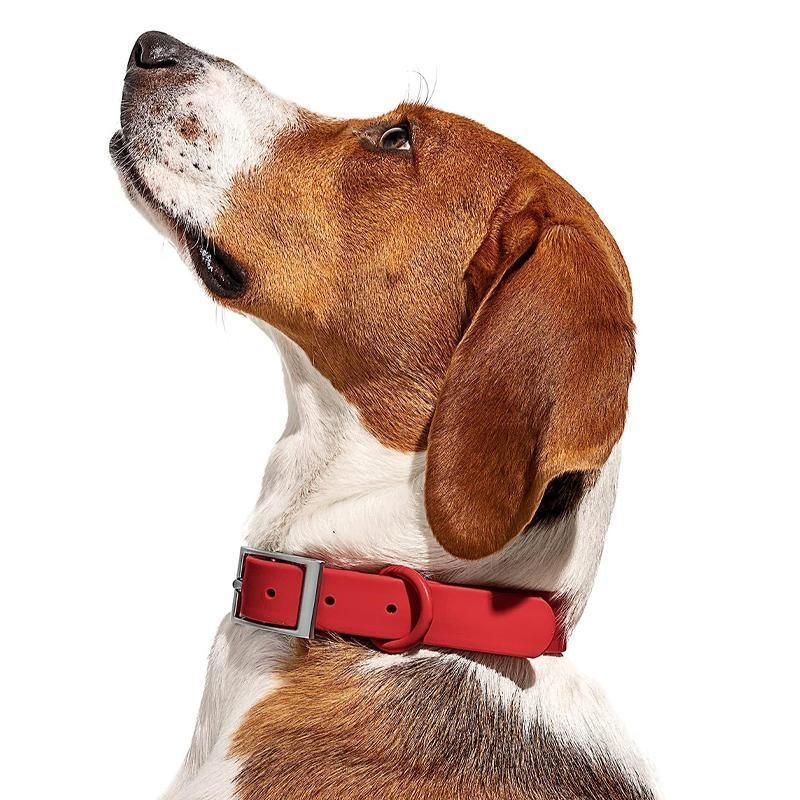 PVC Dog Collar Working Dog Kennels Waterproof Soft Adjustable for Pets M Size - Apricot