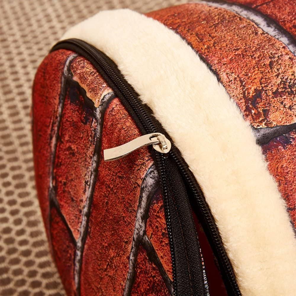 S Size Pet House Kennel Soft Igloo Beds Cave Cat Puppy Bed Warm Cushion Fold - Brick