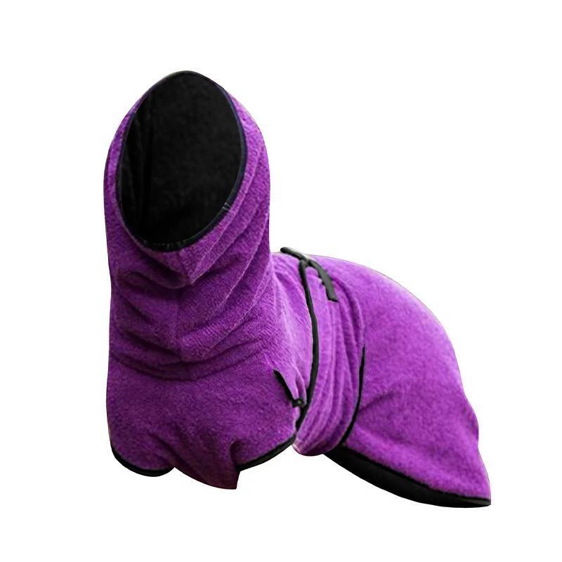 Dog Puppy HoodiesJacket Solid Coat Pet Winter Soft Warm Clothes S-5XL Purple - L