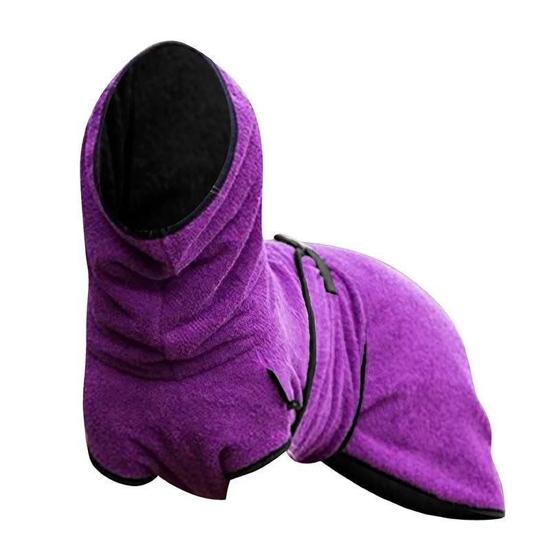 Dog Puppy HoodiesJacket Solid Coat Pet Winter Soft Warm Clothes S-5XL Purple - XL