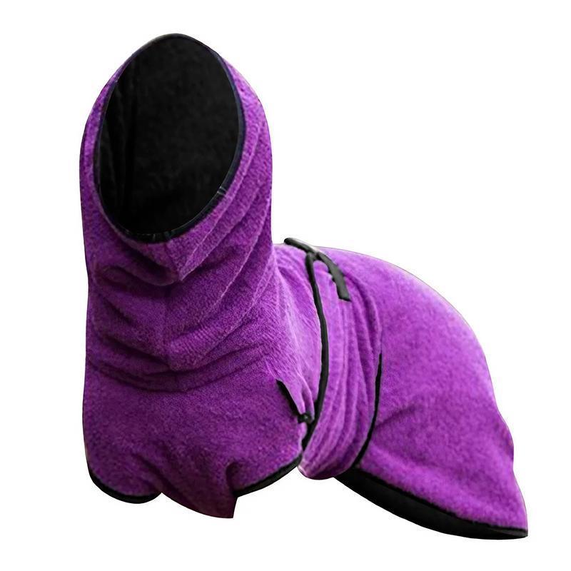 Dog Puppy HoodiesJacket Solid Coat Pet Winter Soft Warm Clothes S-5XL Purple - XL