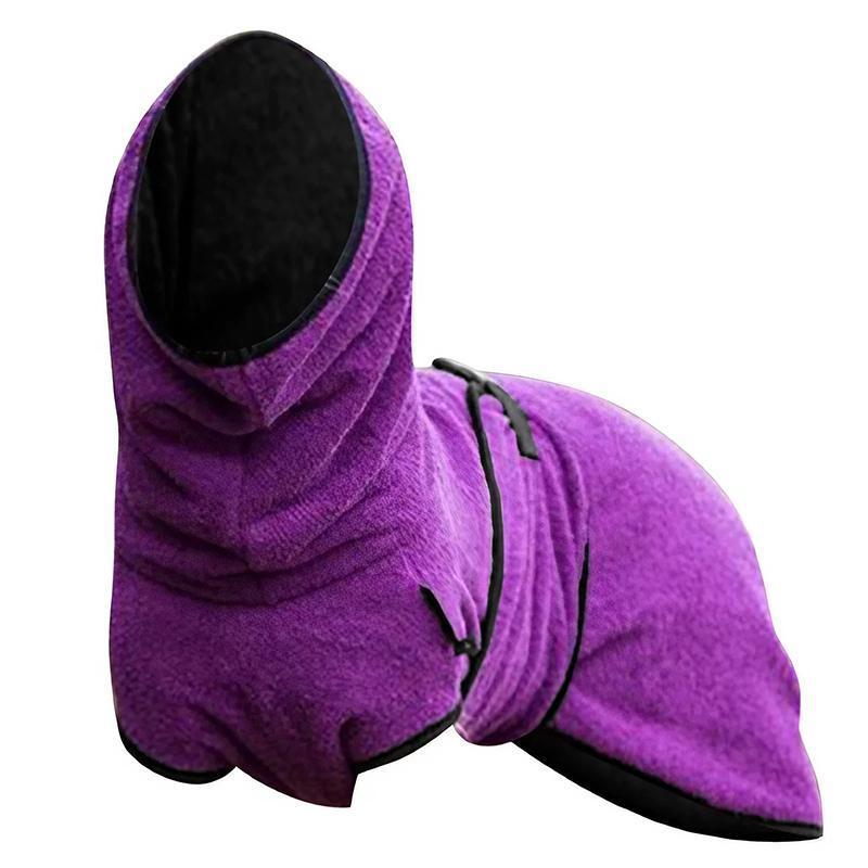Dog Puppy HoodiesJacket Solid Coat Pet Winter Soft Warm Clothes S-5XL Purple - XL