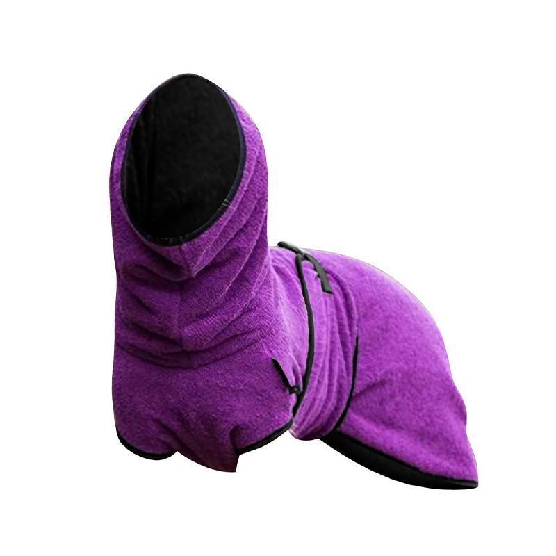 Dog Puppy HoodiesJacket Solid Coat Pet Winter Soft Warm Clothes S-5XL Purple - 4XL