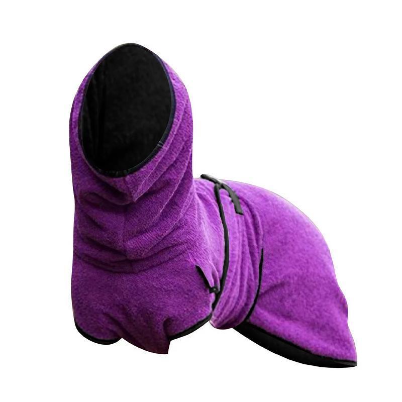 Dog Puppy HoodiesJacket Solid Coat Pet Winter Soft Warm Clothes S-5XL Purple - 4XL