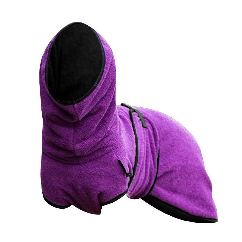 Dog Puppy HoodiesJacket Solid Coat Pet Winter Soft Warm Clothes S-5XL Purple - 4XL