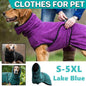 Dog Puppy Hoodies Jacket Solid Coat Pet Winter Soft Warm Clothes S-5XL Lake Blue - S