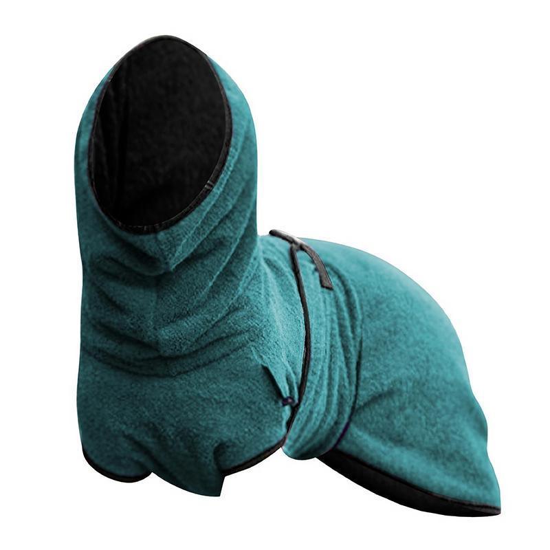 Dog Puppy Hoodies Jacket Solid Coat Pet Winter Soft Warm Clothes S-5XL Lake Blue - L